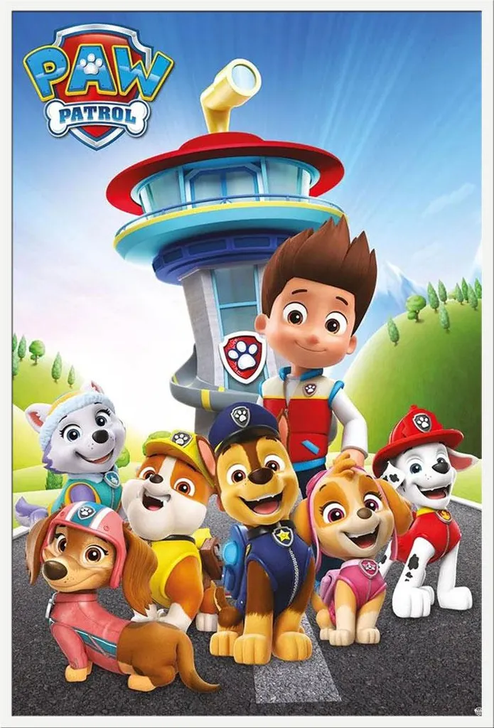 Cadre Shinsuke blanc et affiche Paw Patrol : la déco enfant sans danger