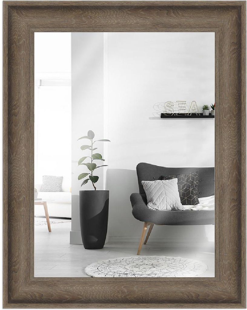 MendeFrames H230 Wandspiegel Landhaus braun 60x60 cm