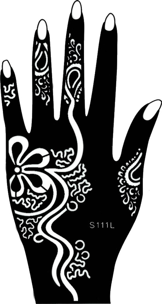 Henna Tattoo Schablone für die linke Hand Produktbild 