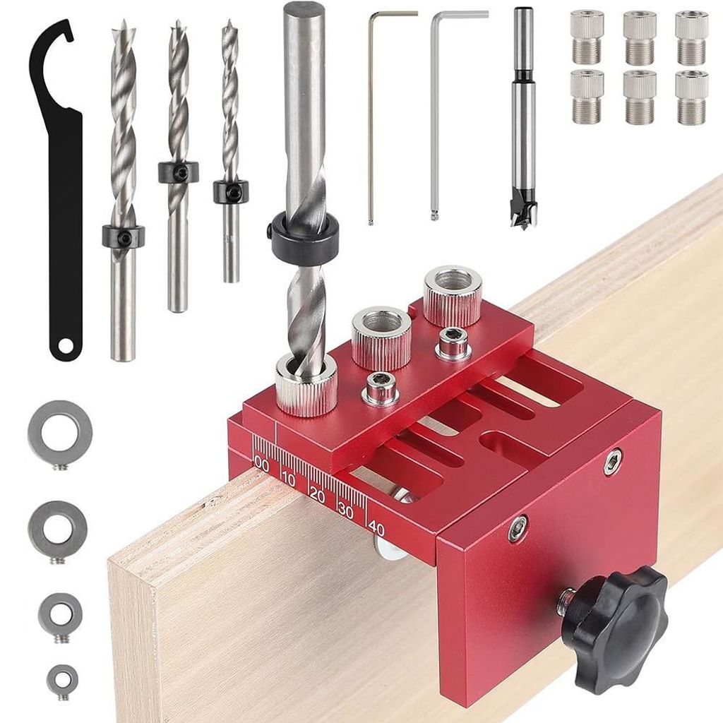3 in 1 Einstellbare Holzbearbeitung Dübel Jig Kit Tasche Loch Jig Bohren Guide Locator Für Möbel Verbinden Loch Puncher Werkzeuge