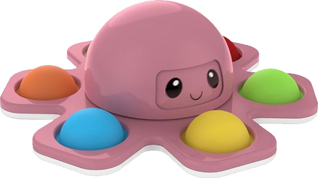 Cazy Fidget Spinner mit Pop Up Bubble - Gesichtwechselnder Oktopus - Rosa