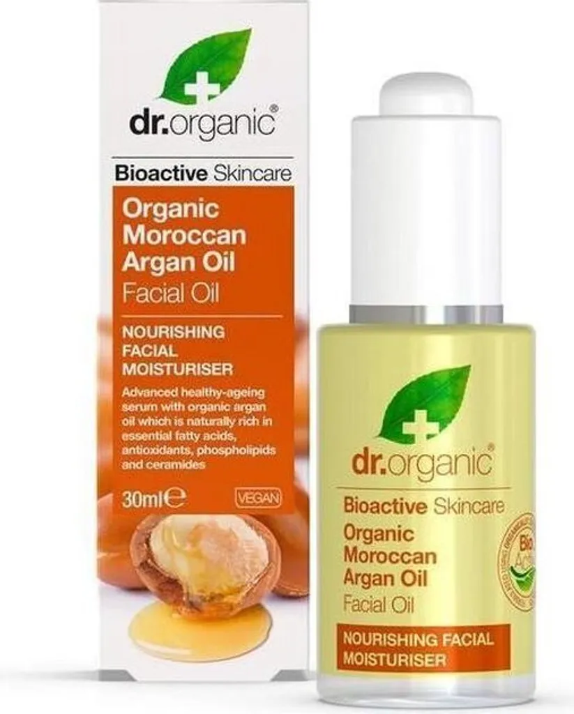 Dr Organic Moroccan Argan Oil Huile Visage Bio 30ml Soin Régénérant