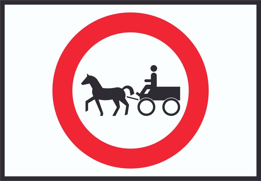 Durchfahrt verboten Kutsche Symbol Schild A3 (297x420mm)