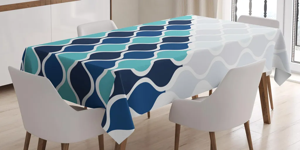 Tovaglia Design Arabesco ABAKUHAUS Turchese 140x240 cm Moderna