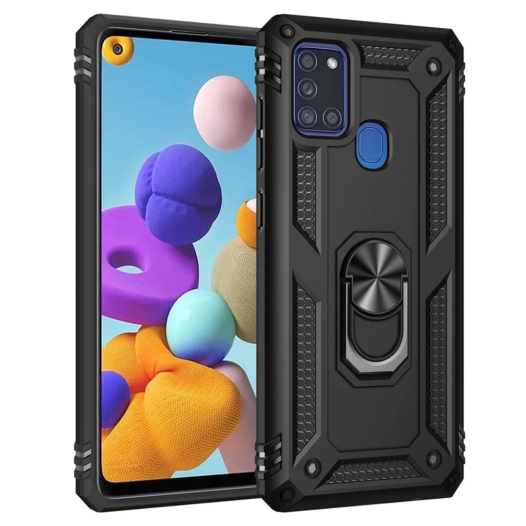 Custodia Samsung A21S Antiurto Militare con Anello e Supporto Magnetico