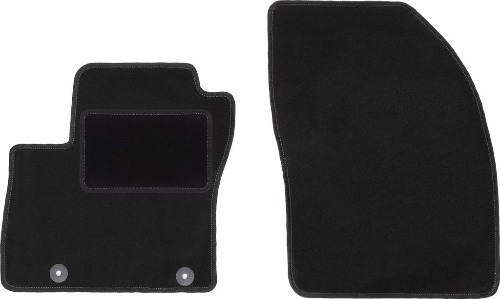 Velours-Fußmatten Vorne passend für Ford Kuga MK1 (SUV, Bj. 2008-2011) – schwarz, passgenau, mit Befestigungen set 2 Stk. - STANDARD