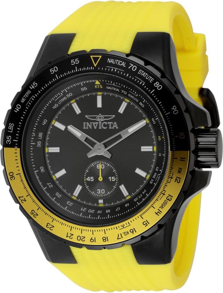 Invicta Aviator 49301 Herren uhr - Wasserdicht - Analog - Quarzuhrwerk - Edelstahl mit grauen zifferblat - 50mm