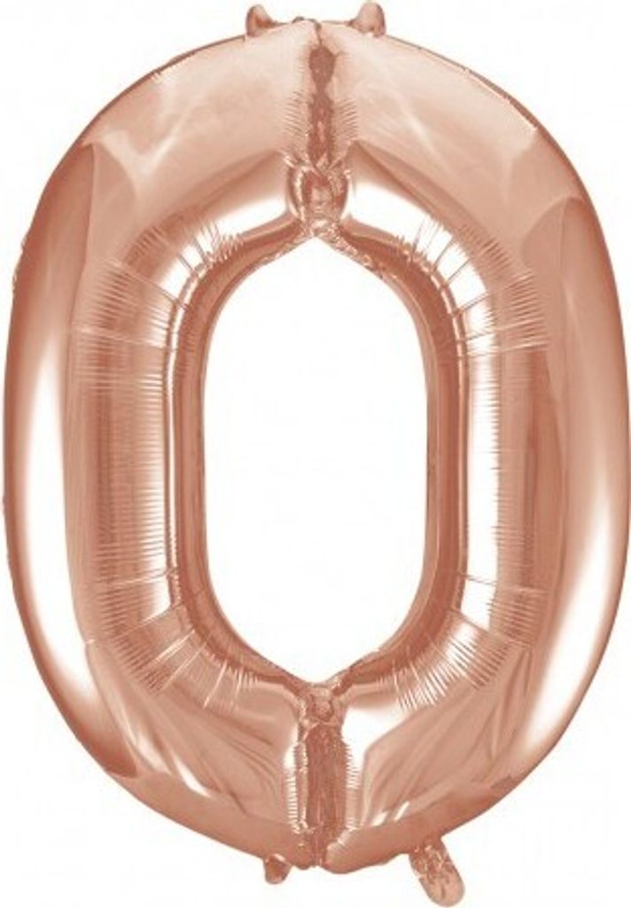 Folienballon Zahl 0 Roségold
