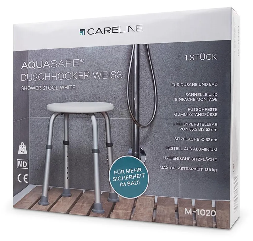 Tabouret de baignoire M-1020 assise ronde antidérapante et robuste