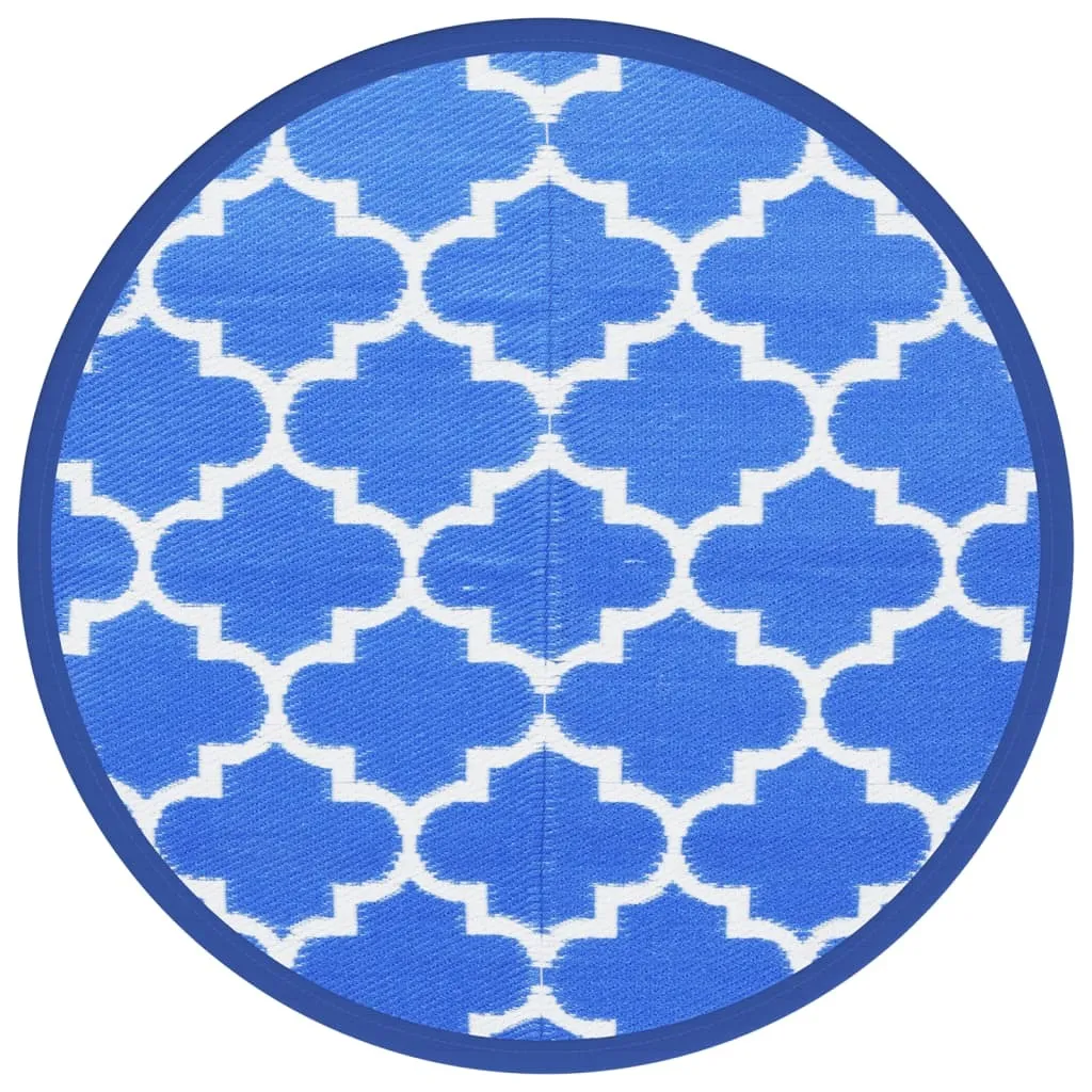 vidaXL Tapis d'extérieur ARAKIL Bleu Ø200 cm en Polypropylène Tissé