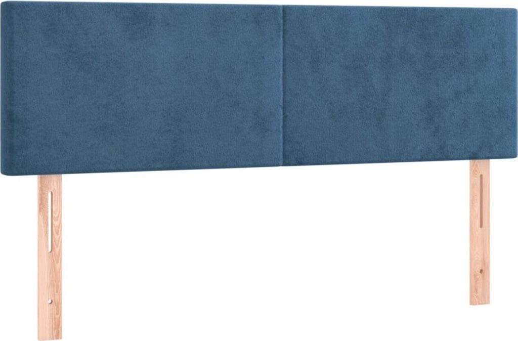 Kopfteile 2 Stk. Dunkelblau 72x5x78/88 cm Samt