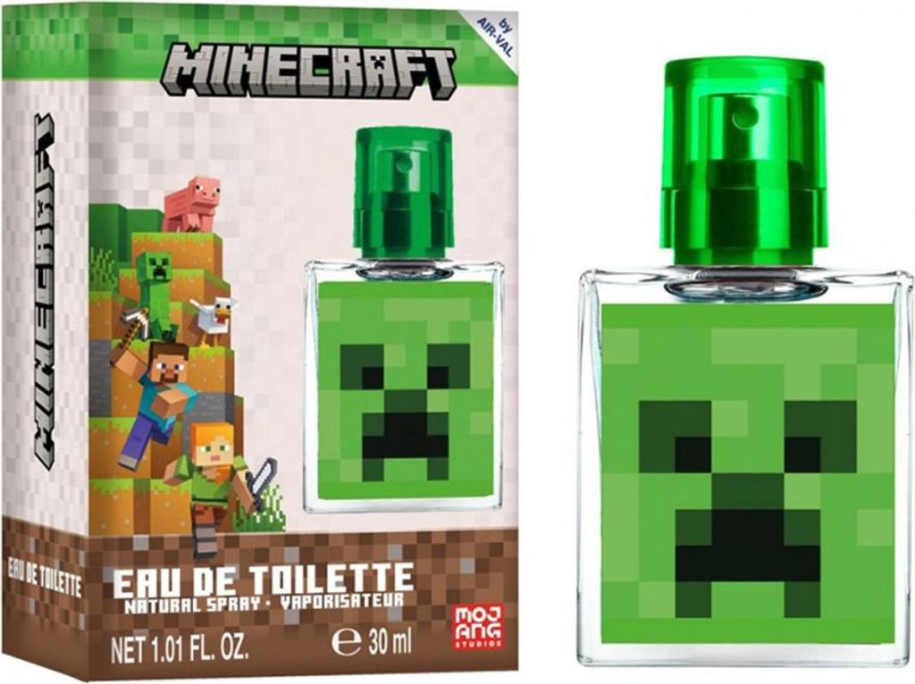 A box and bottle of Minecraft Eau de Toilette.