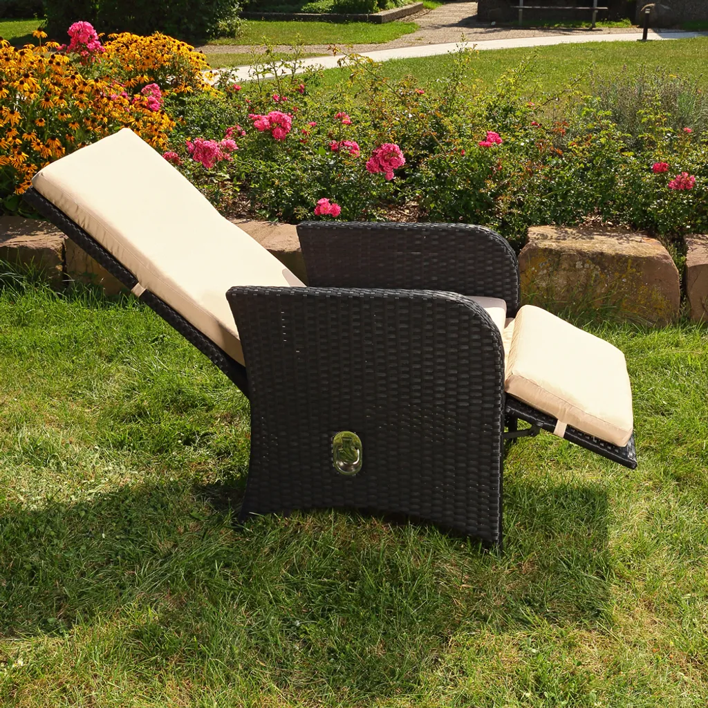 Ensemble Repas Extérieur pour Balcon : Salon 2 Fauteuils Poly Rotin Noir - 2