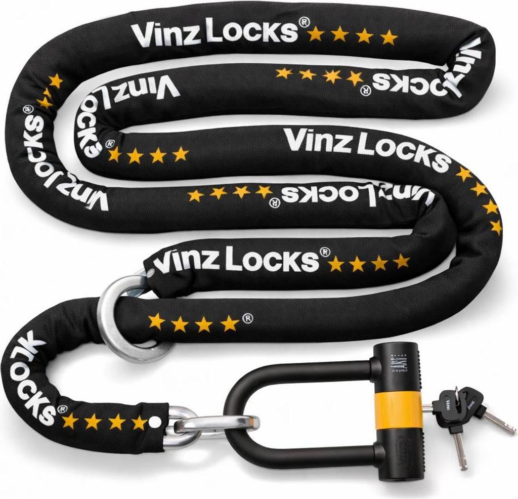 VINZ Oyu Kettenschloss ø11mm | ART 4 Zertifikat | Motorradschloss Kette Mopedschloss | sicheres Motorrad schloss Roller & E-scooter & Panzerschlos...
