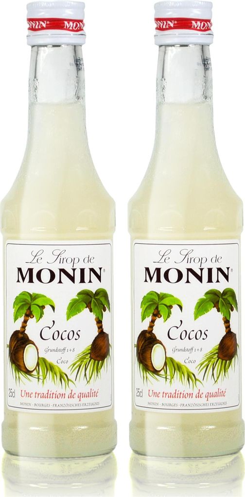 2x Monin Cocos Sirup, 250 ml Flasche Produktbild 