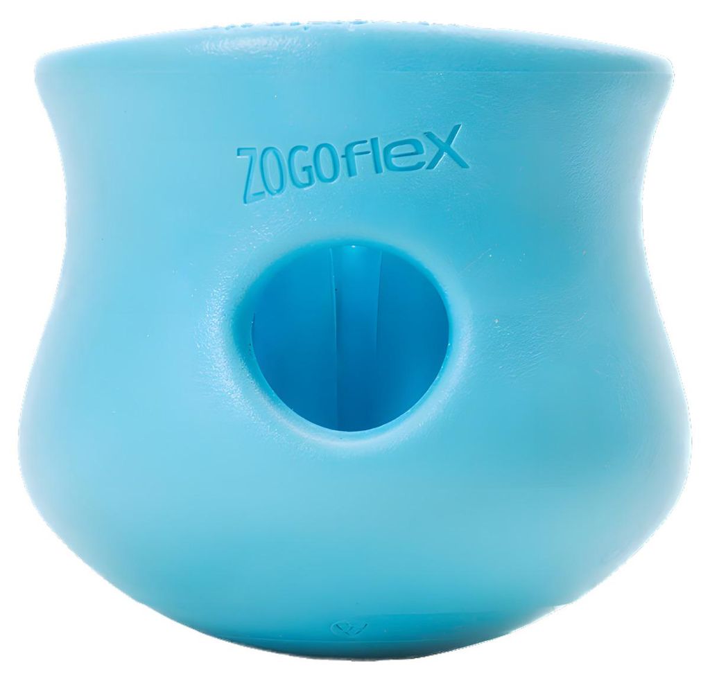 West Paw Toppl, Hund, Snack-Spielzeug, Blau, Kauend, FDA, 80 mm