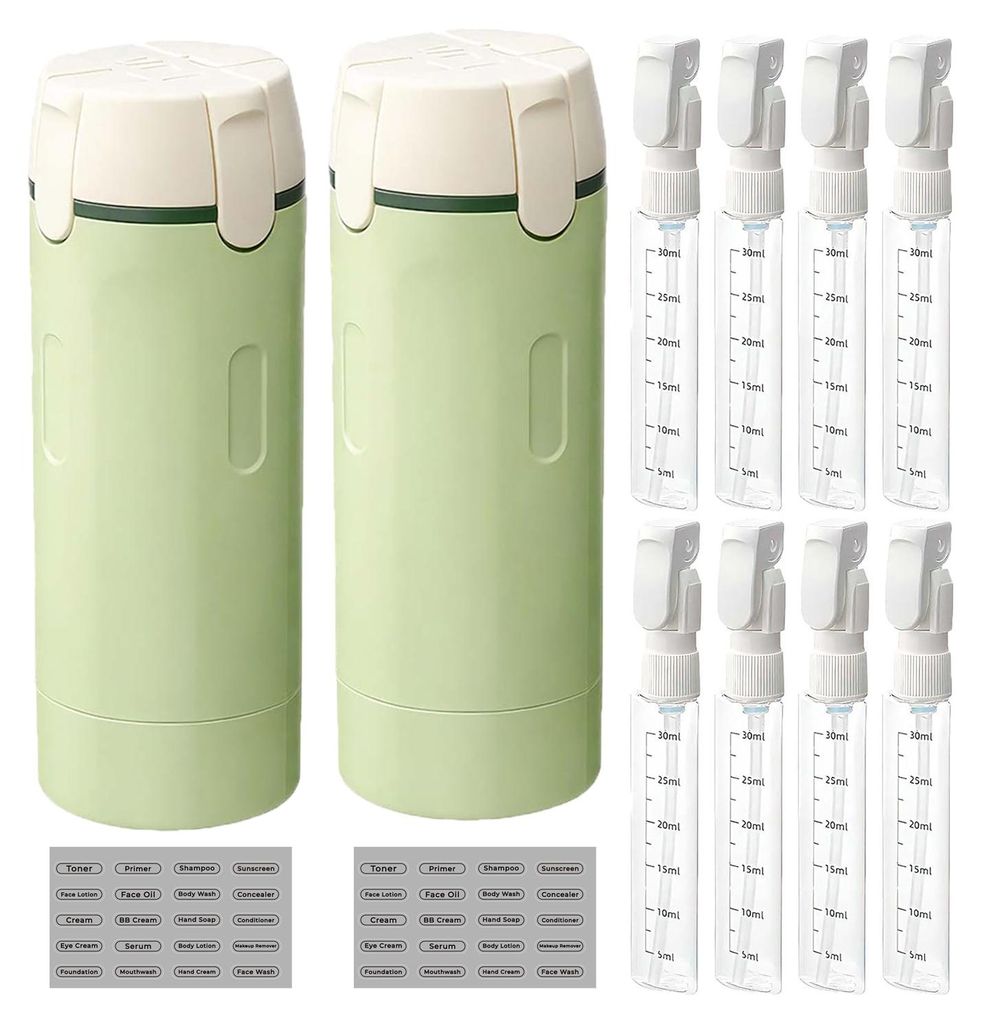 1/2 Set 120 ml 4-in-1 Reiseflasche, auslaufsicher, wiederverwendbar, Spender für Lotion, Spülung, Creme und Shampoo, tragbarer, nachfüllbarer, l...