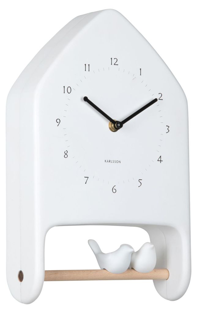 WANDUHR Love Birds - Weiß - 7,1/20/32 cm