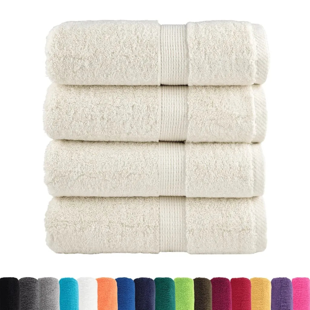 Offerta Set 4 Asciugamani vidaXL SOLUND Crema 30x30 cm 600g Spugna