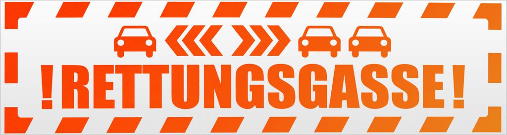 Kiwistar Rettungsgasse Autos gestreift Magnetschild Schild magnetisch - 20cm Neonorange - Magnetfolie für Auto PKW Kfz