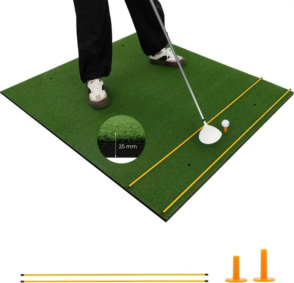 Tapis de golf 3 en 1 multi-gazon avec 6 trous de tee et alignement - 3