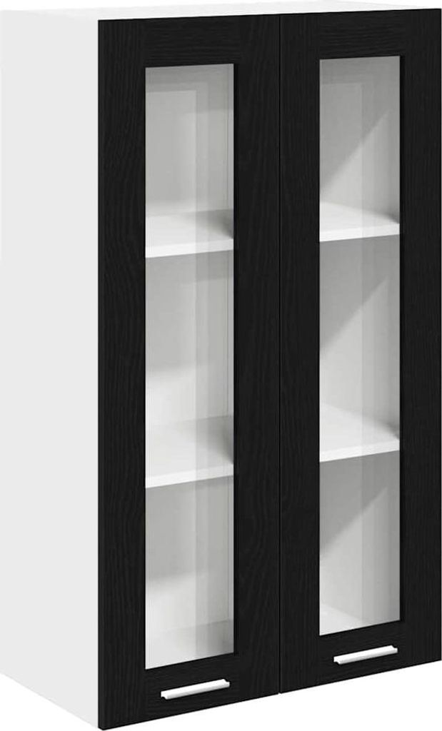 vidaXL Hängeschrank mit Tür Riga Schwarz Eichen-Optik 60 x 31 x 100 cm