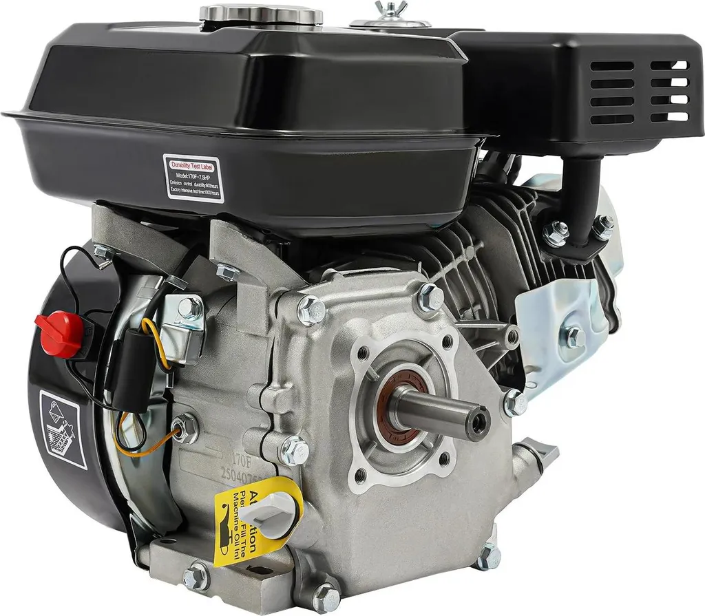 Moteur thermique 7,5 CV portable 4 temps - Refroidissement air noir