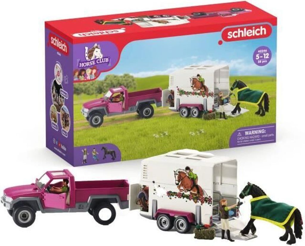 SCHLEICH - Pick-up con rimorchio per cavalli - 42346 - Immagine del prodotto 