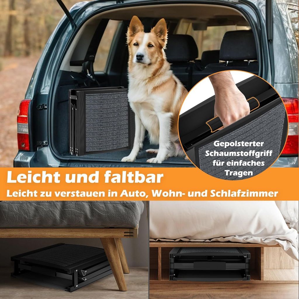 JNGLGO Hunderampe Klappbar Hundetreppe Auto Faltbare Produktbild 6