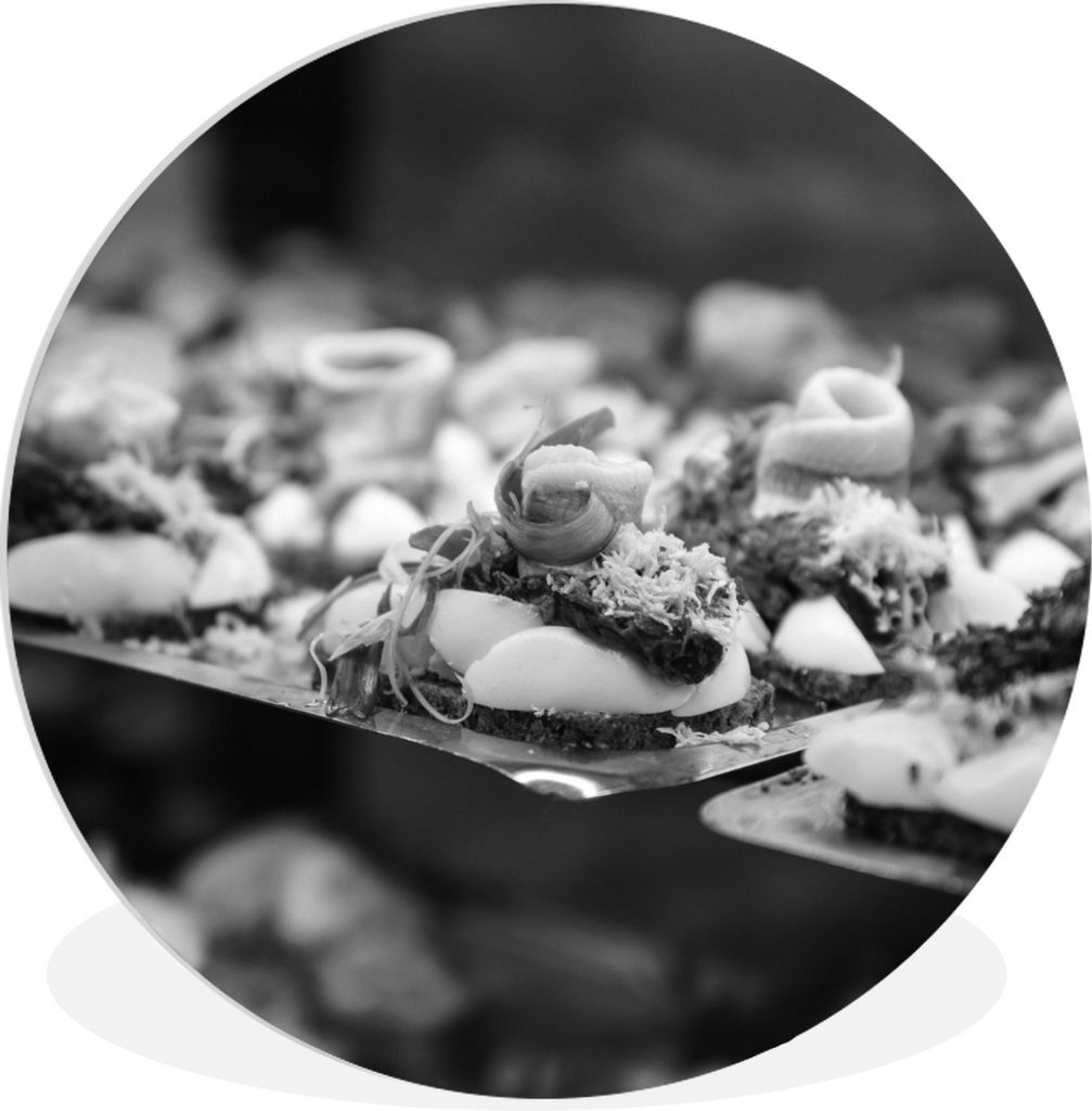 MuchoWow Rundes Wandbild - Runde Bilder Dänemark - Schwarz - Weiß - Küche Ø 90 cm Kreis Wanddekoration Kunststoff - Wandkreis - Wandschmuck -...