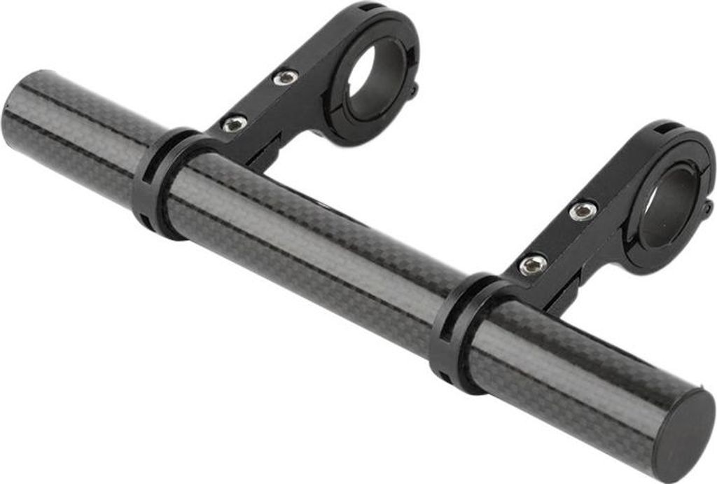 Bike -Lenker -Extender Leichte Kohlefaser -Aluminiumlegierung für die Telefonmontage Light Lampe Black Double Clamp