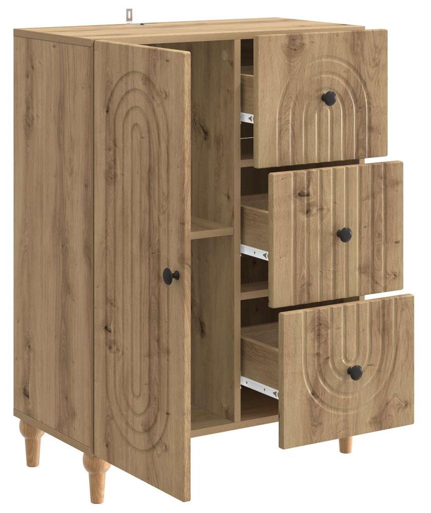 Möbel Kommoden - Braun - CLORIS Sideboard Artisan-Eiche 66x34,5x90 cm Holzwerkstoff,27.1 Kg - 192895