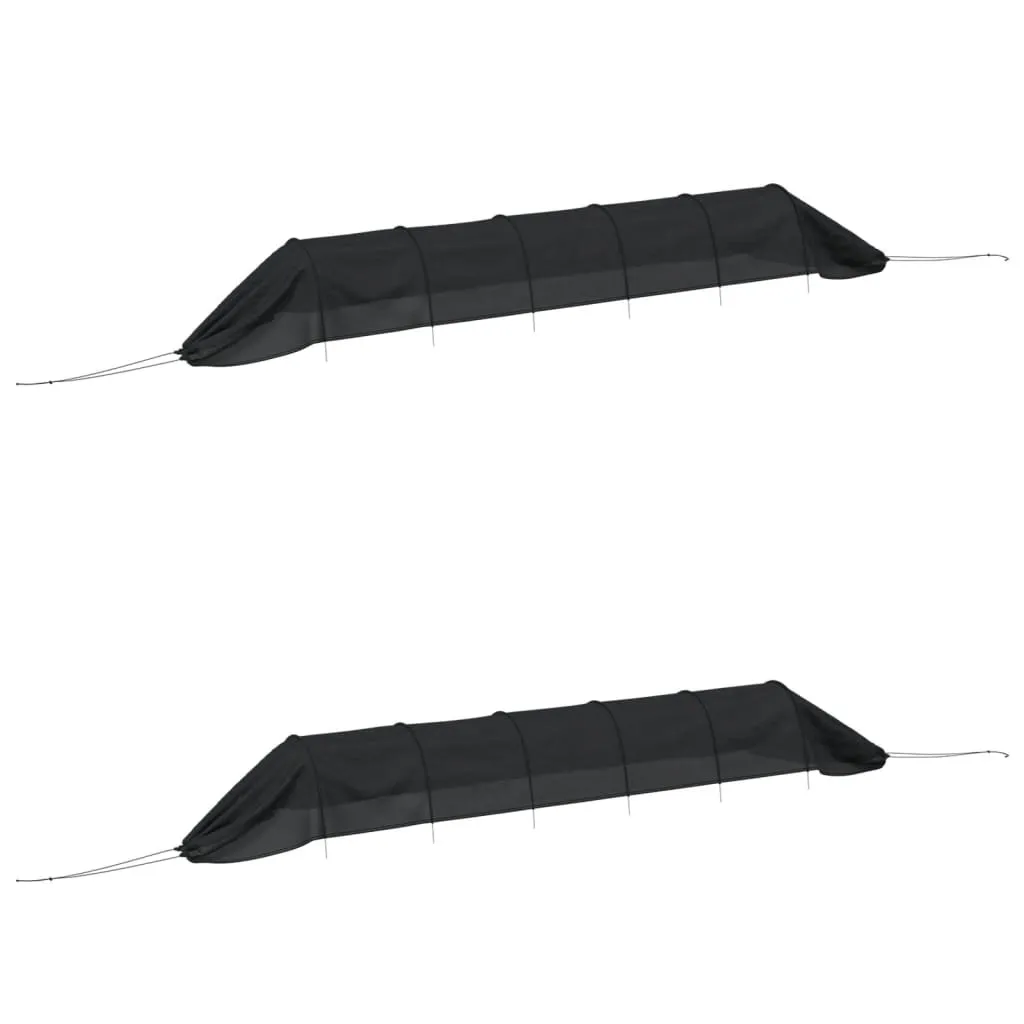 vidaXL Tunnel en filet 2 pcs. noir en acier et polyéthylène résistant