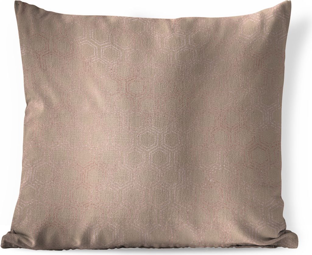 MuchoWow Zierkissen Sofakissen Wohnzimmer Dekokissen 60x60 cm Rosa - Muster - Sechseck - Sitzfläche - Foto Polster