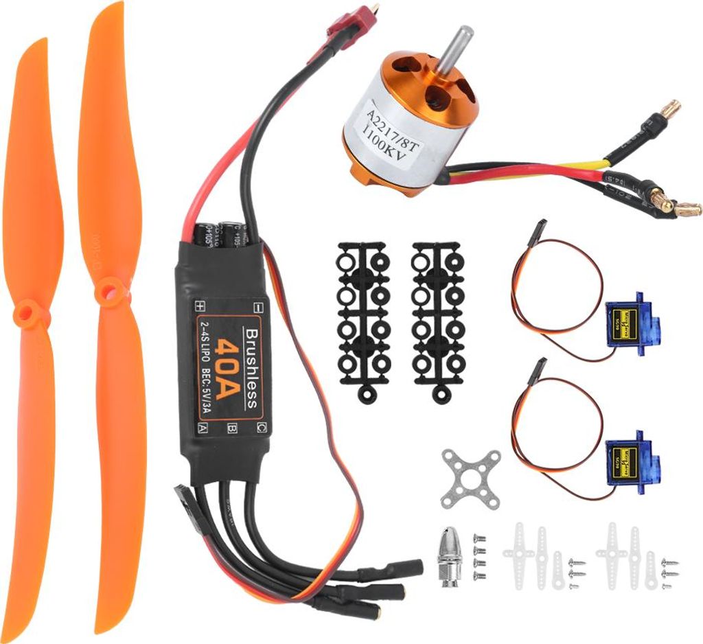 A2217 1100KV Bürstenloser Motor 40A ESC SG90 9G Micro Servo 1060 Propeller für RC Flugzeug (1100KV)