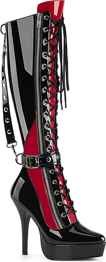 INDULGE-2028 Damen Boots von Devious, Schwarz-Rot EU 46, US Produktbild 