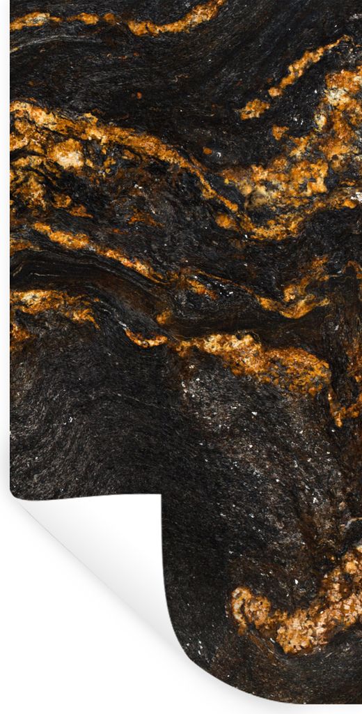 MuchoWow Wandtattoo Wandsticker Wandaufkleber Marmor - Limette - Schwarz - Gold - Marmoroptik - Luxus 20x40 cm Selbstklebend und Repositionierbar...