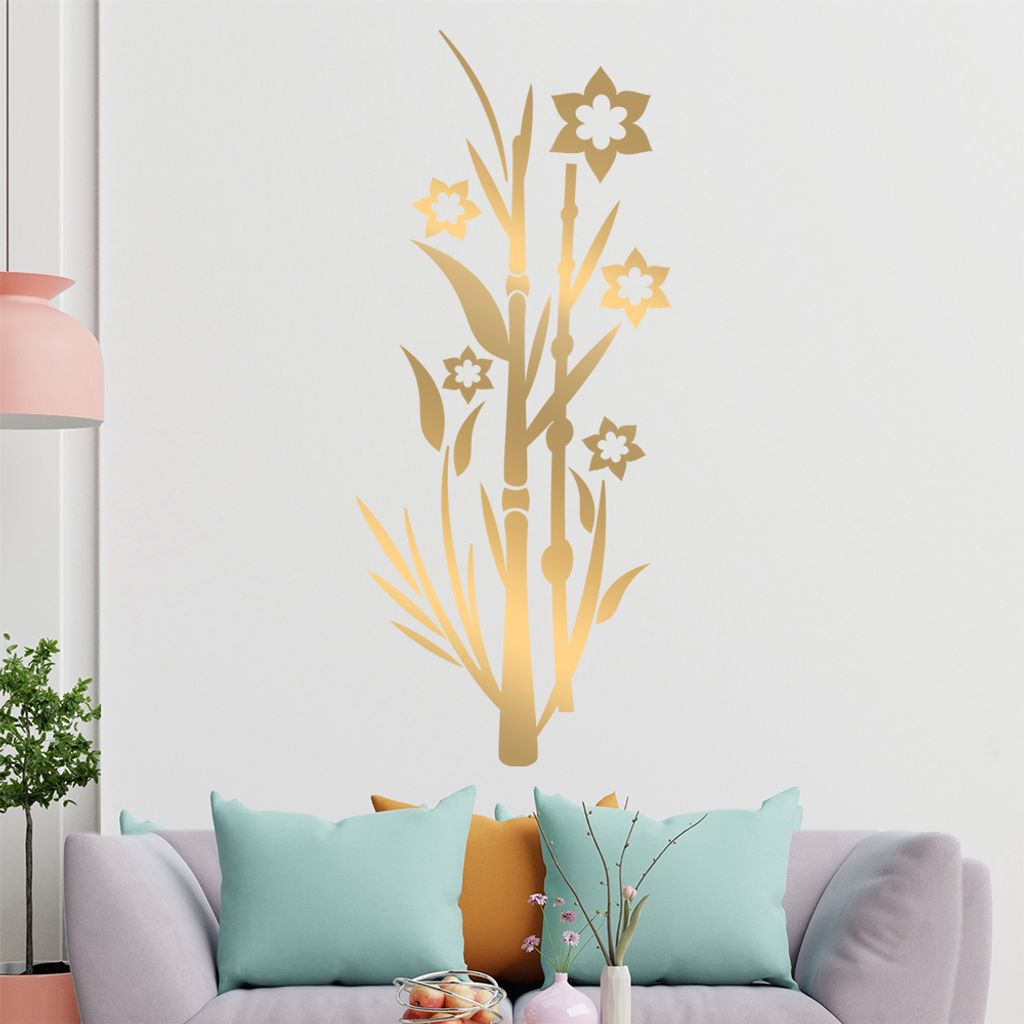 Sternblüten - Gras Wandtattoo in 6 Größen - Wandaufkleber Wall Sticker - Dekoration, Küche, Wohnzimmer, Schlafzimmer, Badezimmer