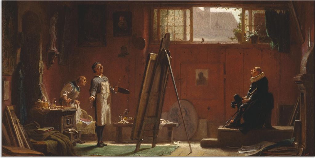 ARTland Wandbild Alu für Innen & Outdoor Der Portraitmaler. Um 1858 Größe: 40x20 cm