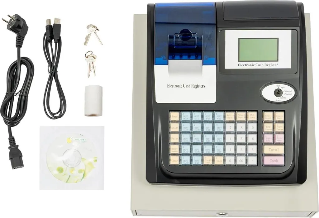 Caisse enregistreuse électronique multifonction pour commerce et LED