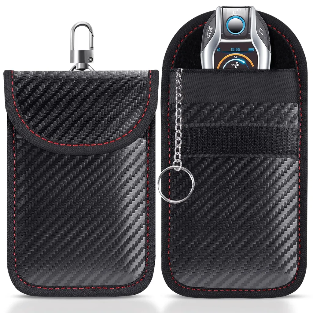 Protection Keyless Go RFID pour Clés de Voiture - Lot de 2 Étuis Noirs