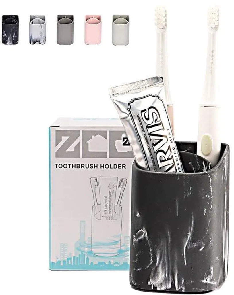 Porte-brosse à dents électrique en marbre noir véritable - Support luxe