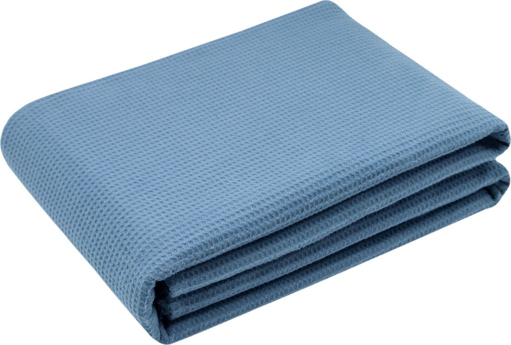 Kuscheldecke, 100% Baumwolle, 150/200 cm, Waffelpique, blau (petrol)