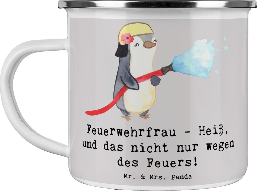 Mr. & Mrs. Panda Pott Feuerwehrfrau Heiß - Grau Pastell - Produktbild 