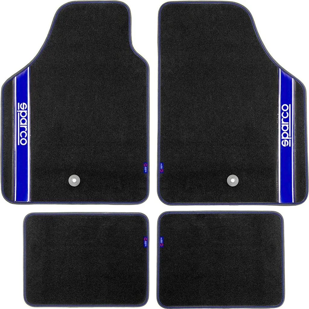 Tapis de voiture Sparco universels bleus pour protection habitacle