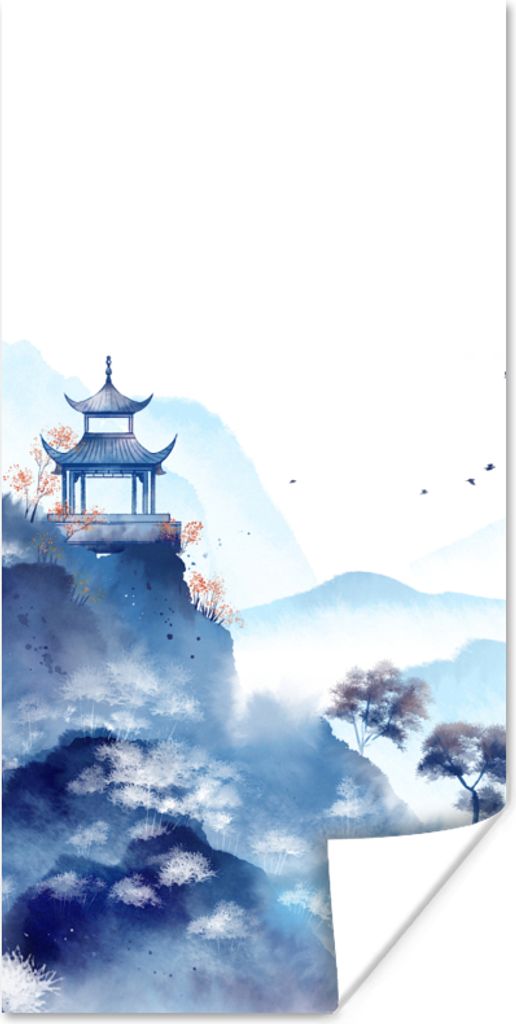MuchoWow Poster Malerei - Ölfarbe - Natur 80x160 cm - Kinderzimmer