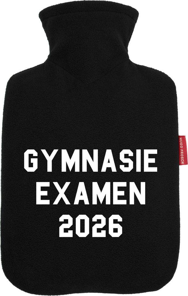 Huuraa Wärmflasche Gymnasieexamen 2026 Abschluss Schweden 1,8 Liter Black Classic Veloursbezug Bettflasche Geschenkidee