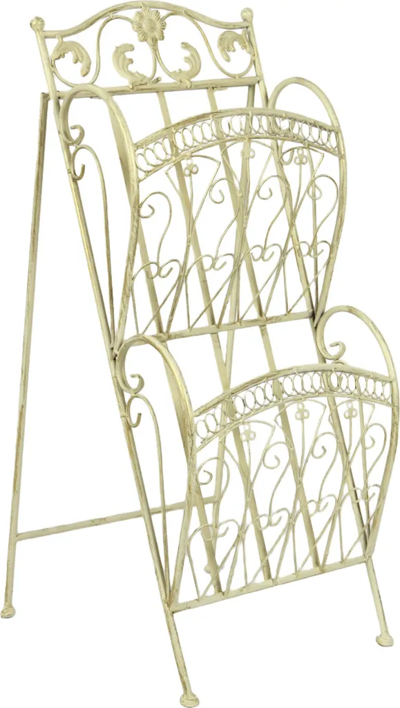 Porte-revues en métal blanc pour ranger vos magazines et journaux rétro