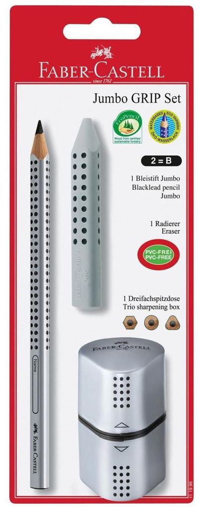 Faber-Castell 111996, B, Šedá, Trojúhelníkový, Závěsný Obrázek produktu 