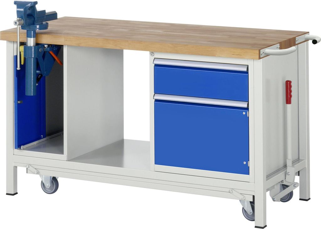 Rau Werkbank mit absenkbarem Fahrgestell Modell 8181 B 1500 x T 700 x H 880mm
